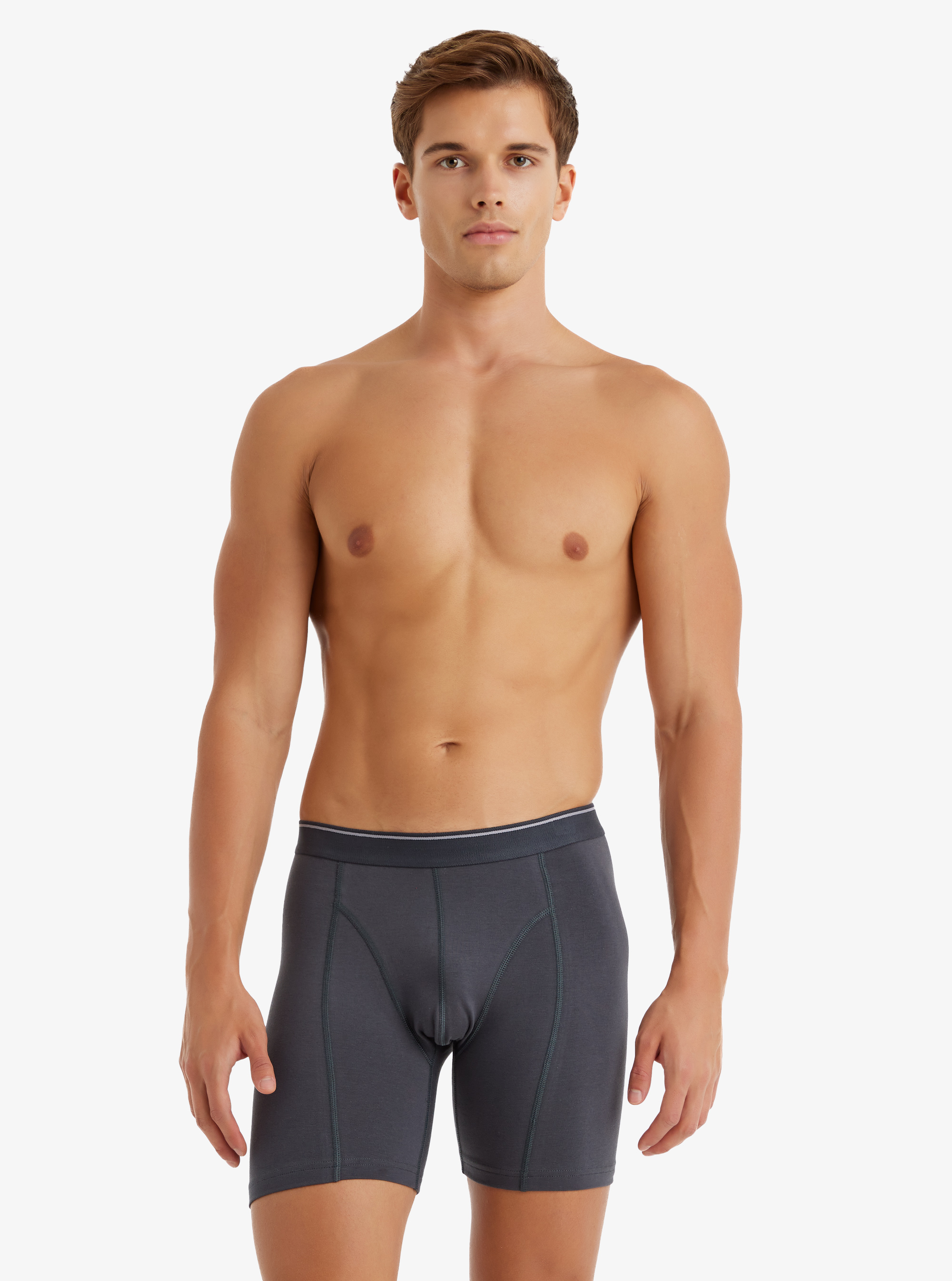 Erkek Retro Pamuk Elastan Boxer 9216 - Antrasit - 1