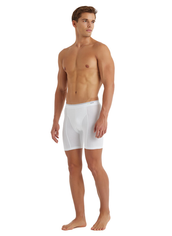 Erkek Retro Pamuk Elastan Boxer 9216 - Beyaz - 3
