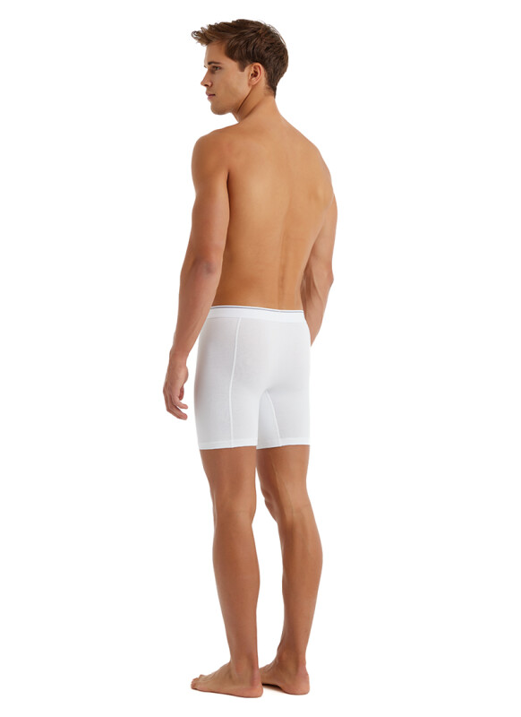 Erkek Retro Pamuk Elastan Boxer 9216 - Beyaz - 5
