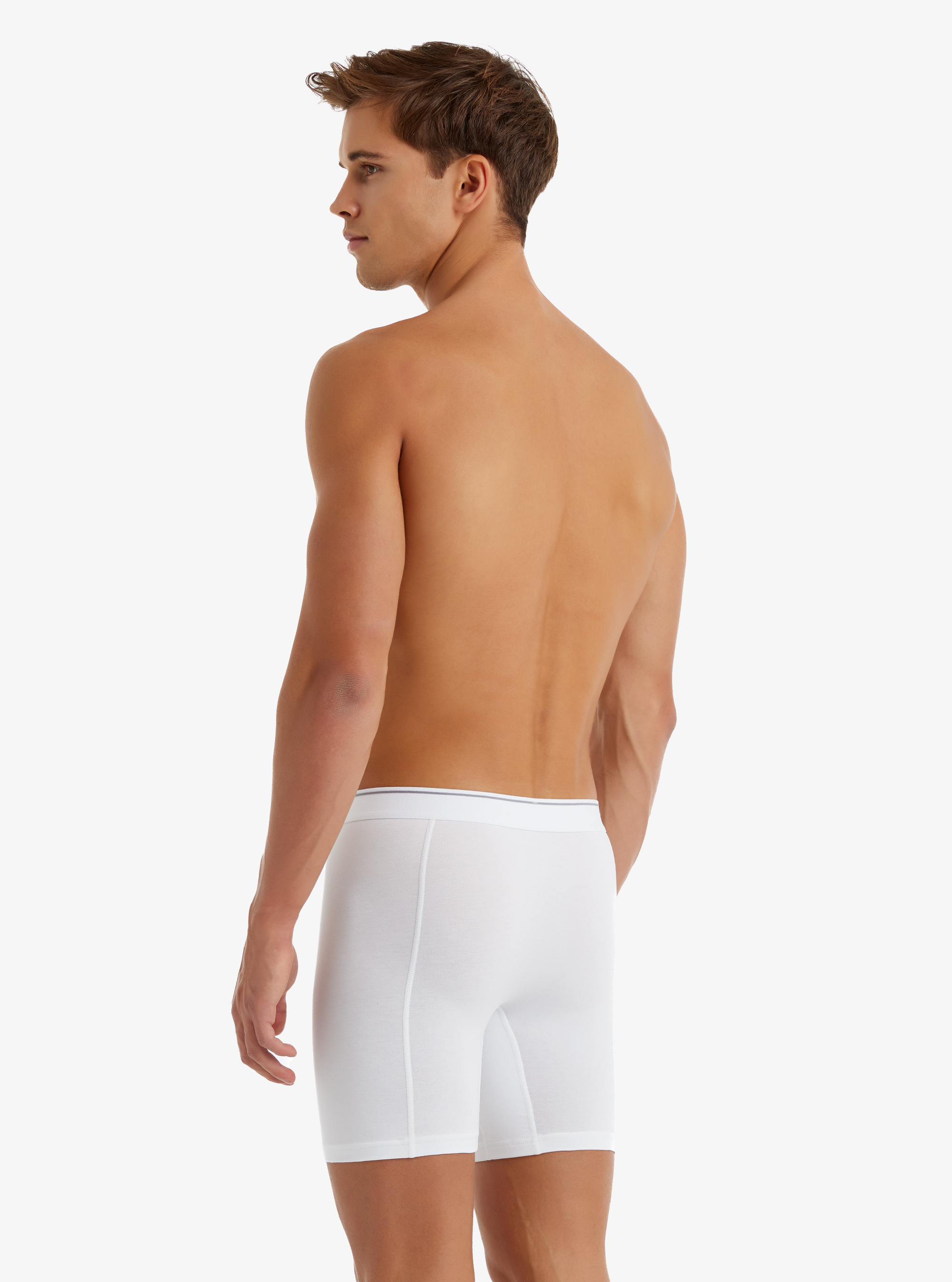 Erkek Retro Pamuk Elastan Boxer 9216 - Beyaz - 2