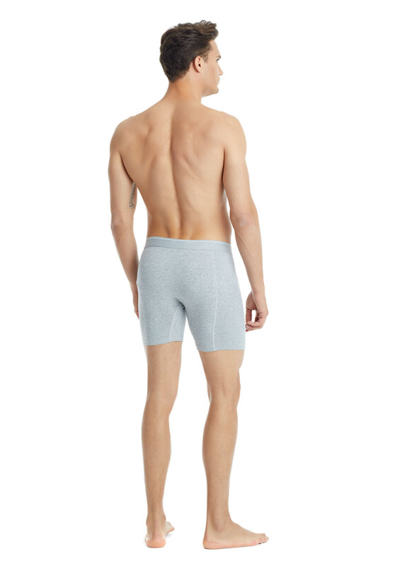 Erkek Retro Pamuk Elastan Boxer 9216 - Gri Melanj - 5