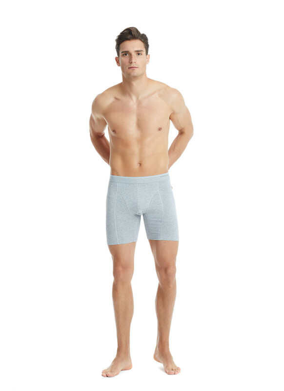 Erkek Retro Pamuk Elastan Boxer 9216 - Gri Melanj - 4