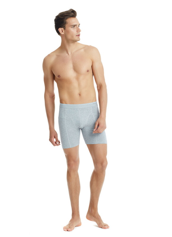 Erkek Retro Pamuk Elastan Boxer 9216 - Gri Melanj - 3