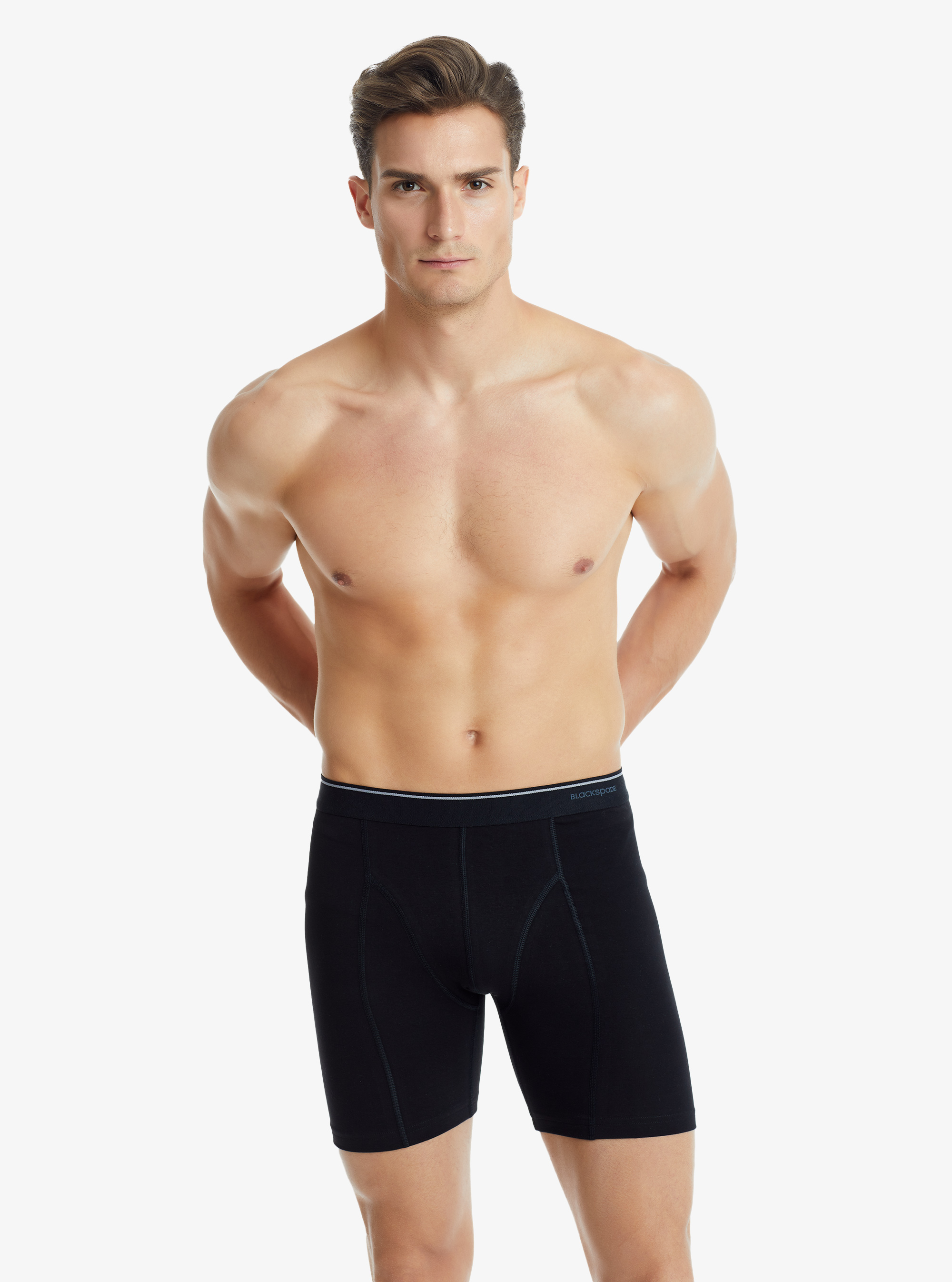 Erkek Retro Pamuk Elastan Boxer 9216 - Siyah - 1