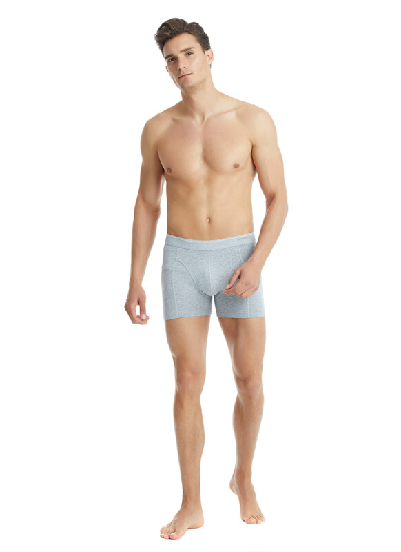 Erkek Pamuk Elastan Boxer Tender Cotton 9233 - Gri Melanj - 4