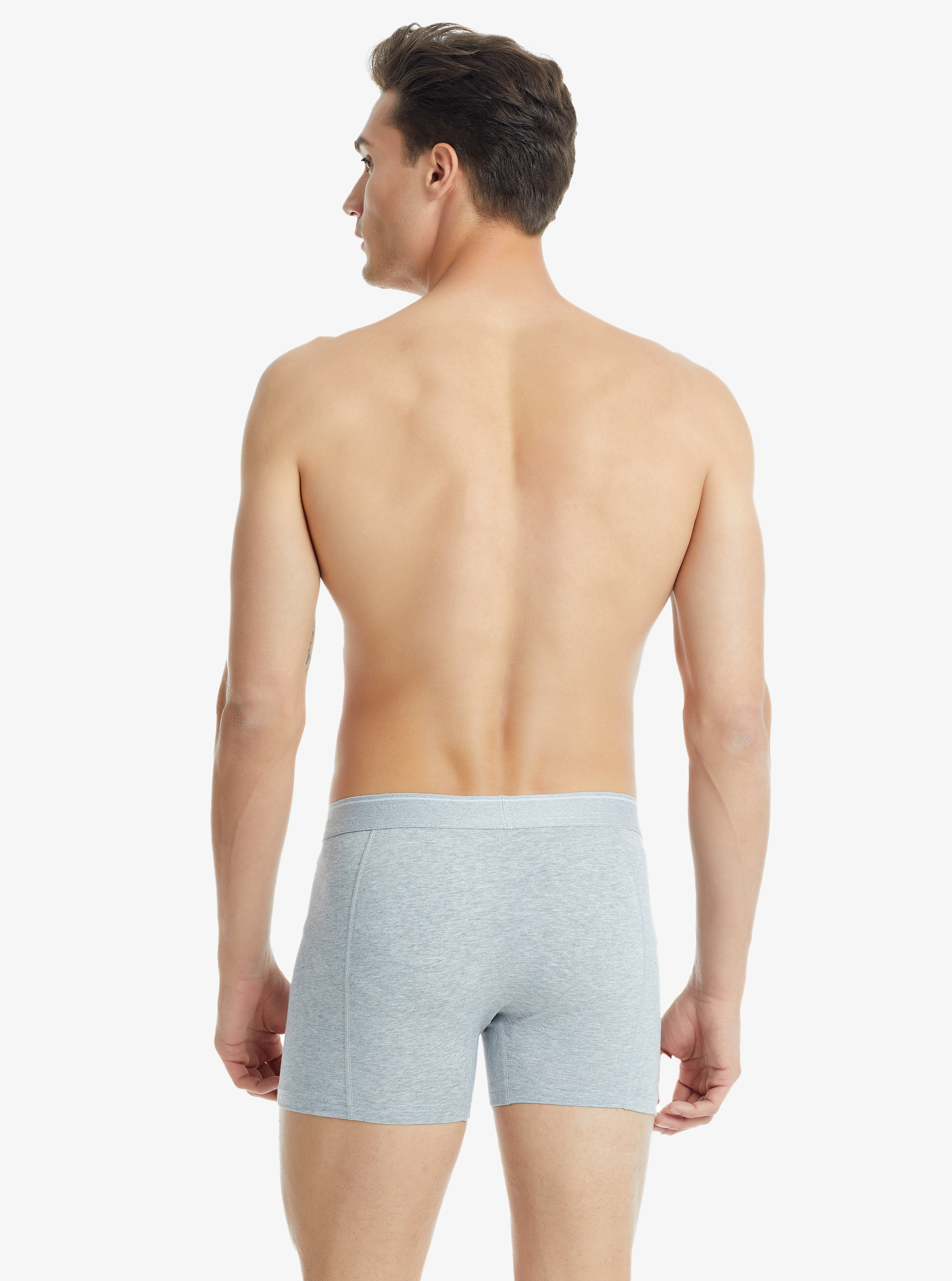 Erkek Pamuk Elastan Boxer Tender Cotton 9233 - Gri Melanj - Blackspade (1)