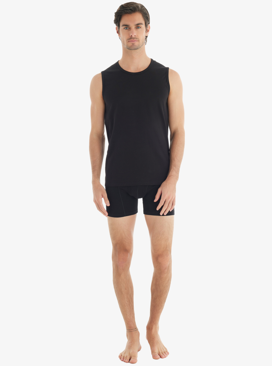 Erkek Tshirt - Kolsuz Tender Cotton 9234 - Siyah - Blackspade (1)