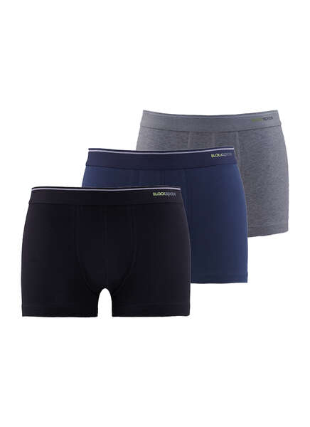 Erkek Boxer 3'lü Paket Tender Cotton 9670 - Siyah Antra Melanj Antrasit - 6