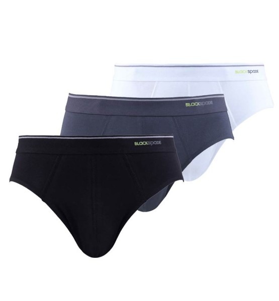 Erkek Slip 3'lü Paket Tender Cotton 9672 - Beyaz Siyah Antrasit - Blackspade