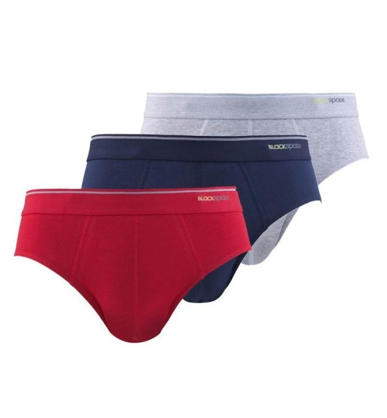 Erkek Slip 3'lü Paket Tender Cotton 9672 - Gri Lacivert Kırmızı - 1