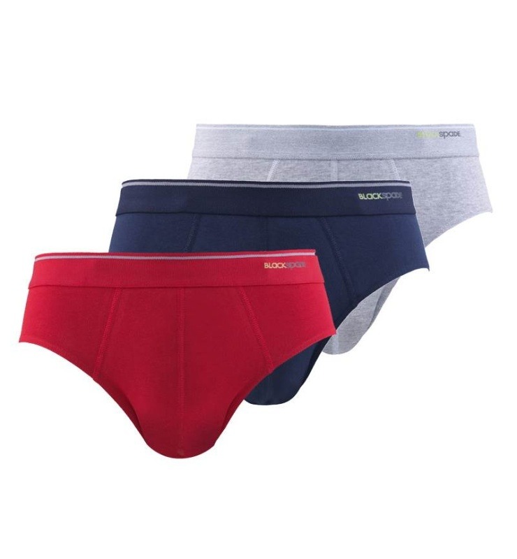 Erkek Slip 3'lü Paket Tender Cotton 9672 - Gri Lacivert Kırmızı - 1