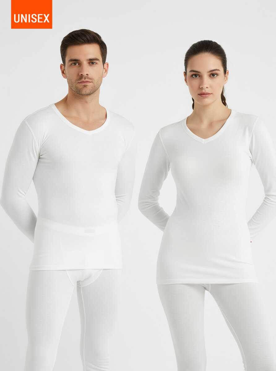 Unisex Termal Tişört 2. Seviye 1257 - Beyaz - 1