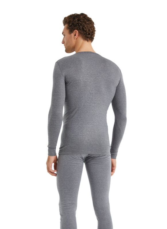 Unisex Termal Tişört 2. Seviye 1257 - Gri Melanj - 5
