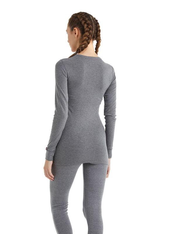 Unisex Termal Tişört 2. Seviye 1257 - Gri Melanj - 6