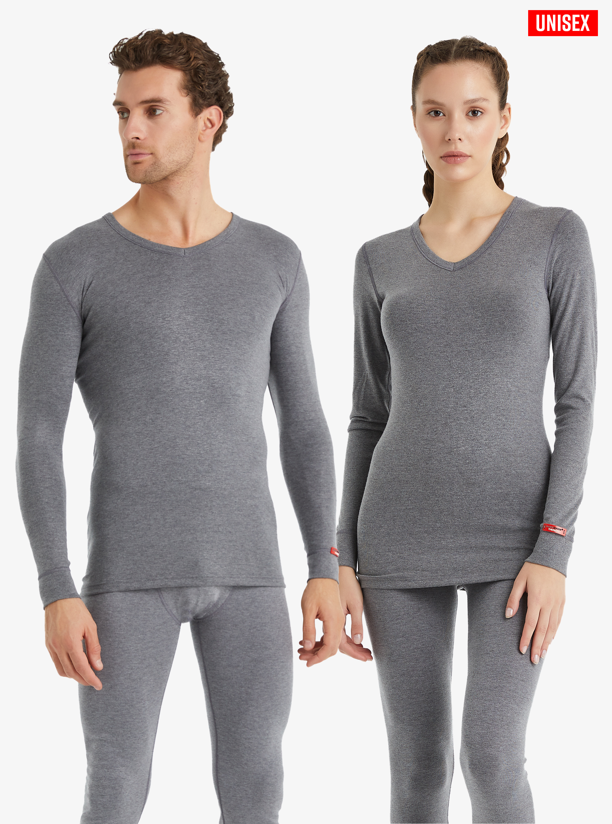 Unisex Termal Tişört 2. Seviye 1257 - Gri Melanj - 7