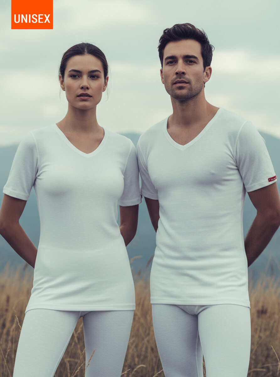 Unisex Termal Tişört 2. Seviye 1263 - Beyaz - 1