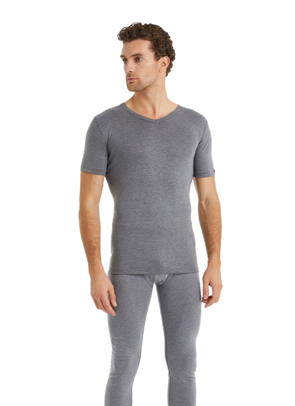 Unisex Termal Tişört 2. Seviye 1263 - Gri Melanj - 6