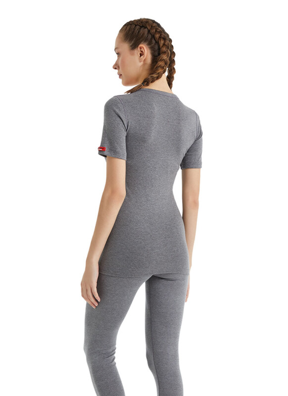 Unisex Termal Tişört 2. Seviye 1263 - Gri Melanj - 5