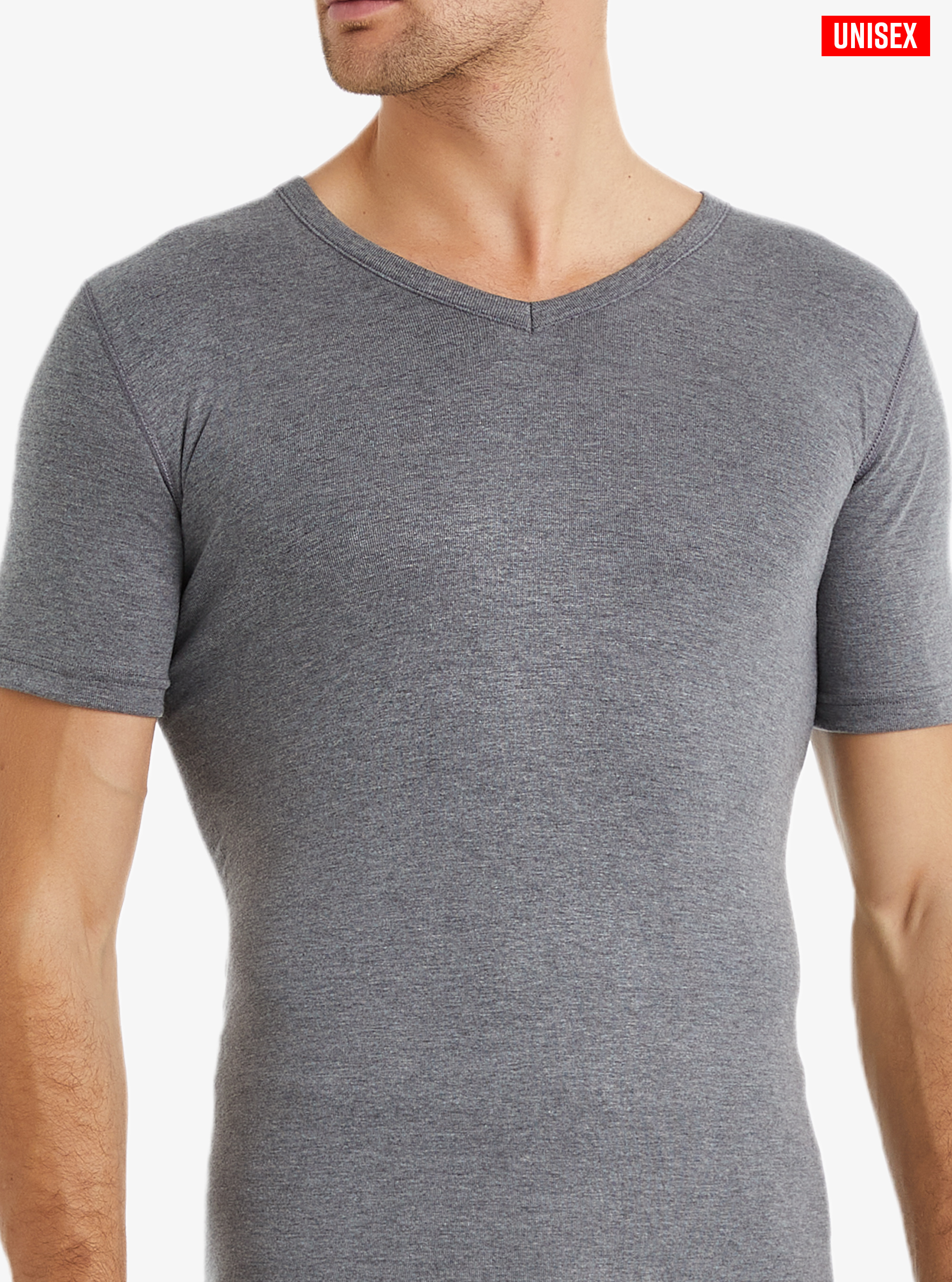 Unisex Termal Tişört 2. Seviye 1263 - Gri Melanj - Blackspade (1)