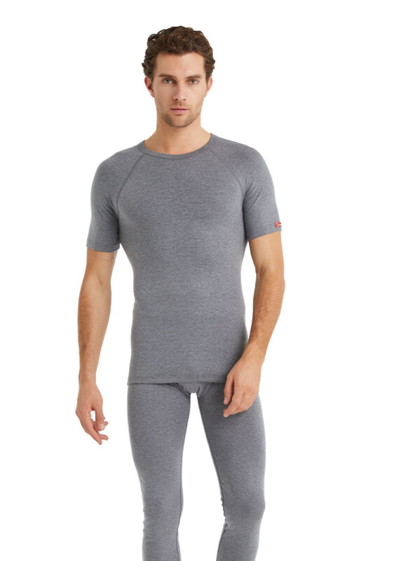 Unisex Termal Tişört 2. Seviye 9258 - Gri Melanj - 8