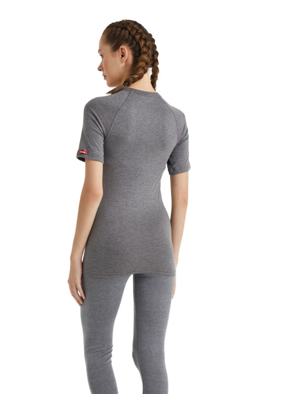 Unisex Termal Tişört 2. Seviye 9258 - Gri Melanj - 5