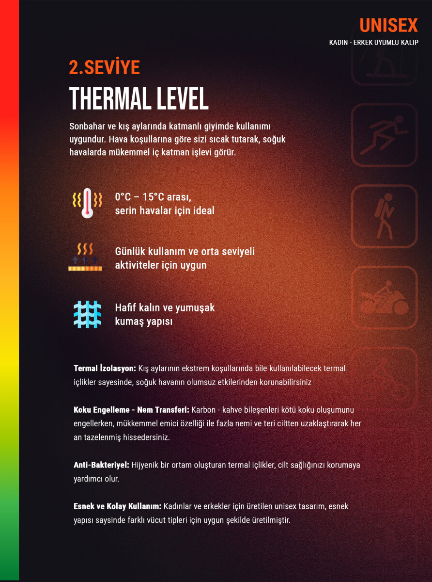 Unisex Termal Tişört 2. Seviye 9258 - Gri Melanj - 2