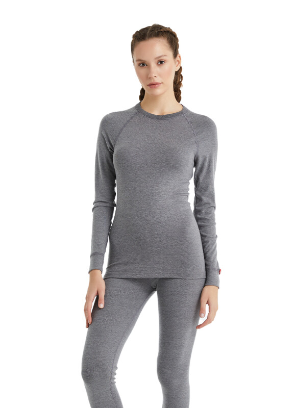 Unisex Termal Tişört 2. Seviye 9259 - Gri Melanj - 7