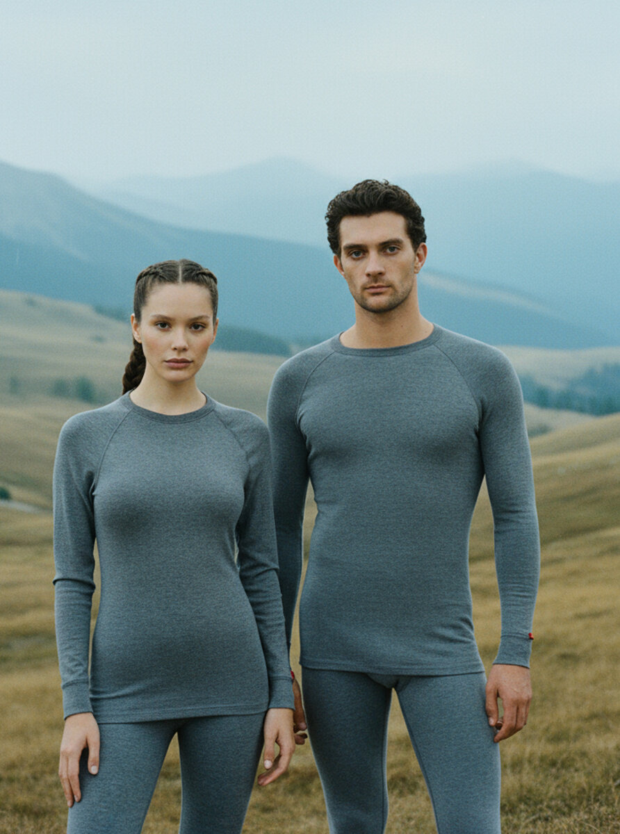 Unisex Termal Tişört 2. Seviye 9259 - Gri Melanj - 11