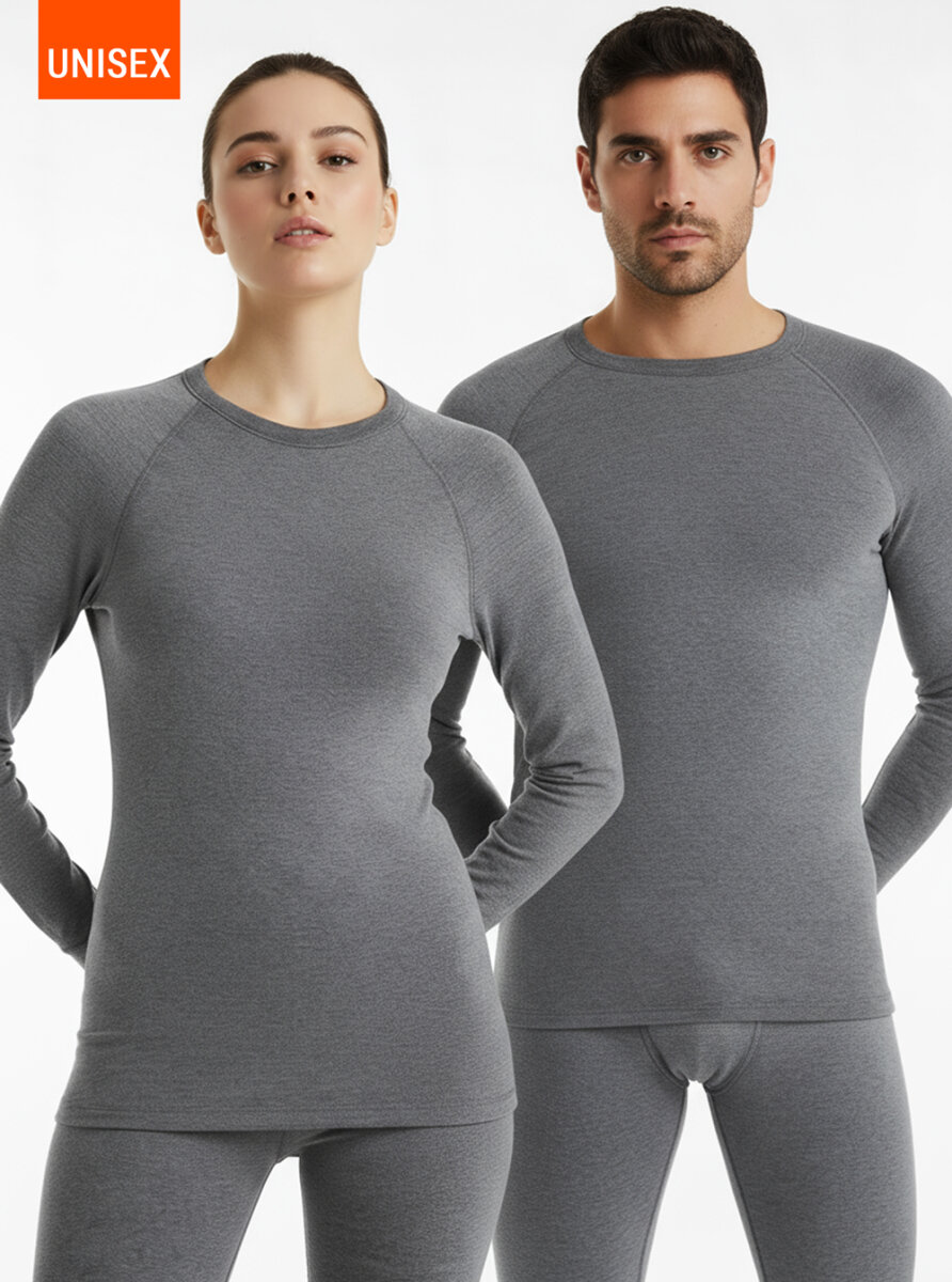 Unisex Termal Tişört 2. Seviye 9259 - Gri Melanj - Blackspade